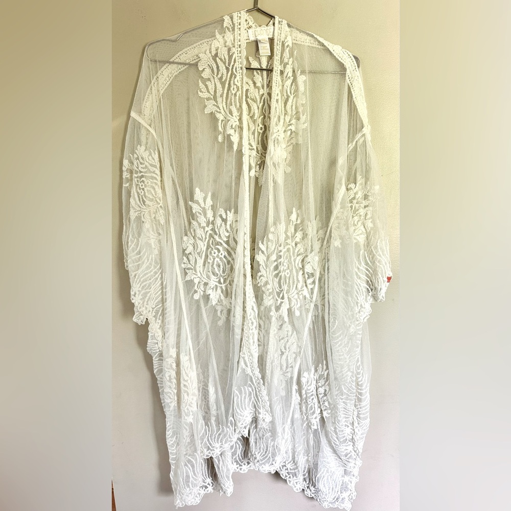 BKK Chance Cardigan Womens S-XL Beige Open Knit Boho Beachy Kokomo